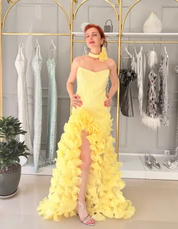 Butter Yellow Elbise -Alma Del Sol