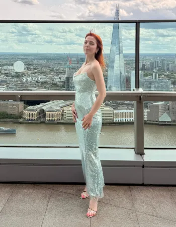 Su Yeşili Payetli Elbise - Serenite