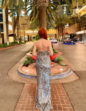 Damla Payetli Uzun Elbise - Brillante