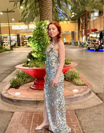 Damla Payetli Uzun Elbise - Brillante