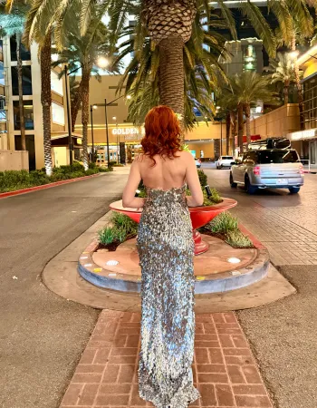 Damla Payetli Uzun Elbise - Brillante