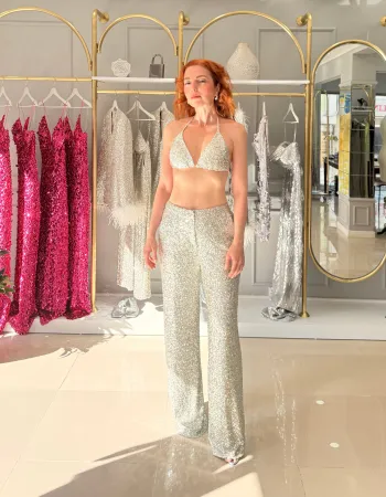 Gri Payetli Takım - Brillante Set