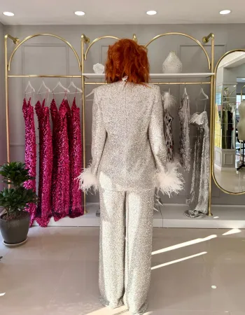 Gri Payetli Takım - Brillante Set