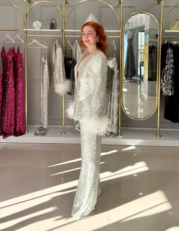 Gri Payetli Takım - Brillante Set