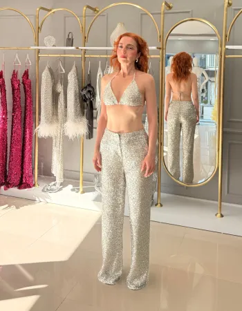 Gri Payetli Takım - Brillante Set