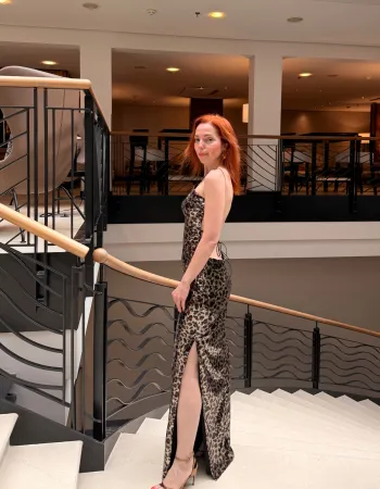 Leopar Desenli Payetli Elbise - Brava