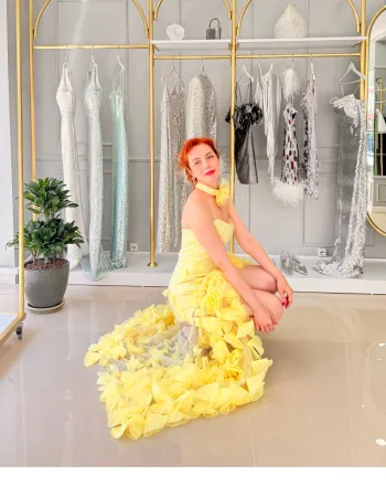 Butter Yellow Elbise -Alma Del Sol