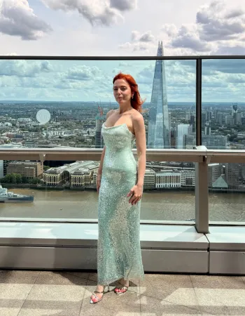 Su Yeşili Payetli Elbise - Serenite