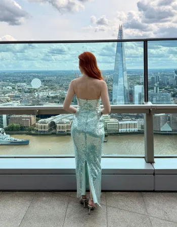 Su Yeşili Payetli Elbise - Serenite