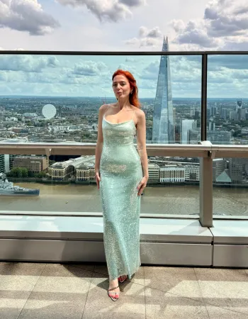 Su Yeşili Payetli Elbise - Serenite