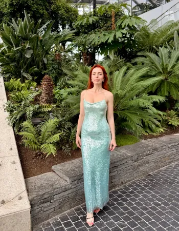 Su Yeşili Payetli Elbise - Serenite